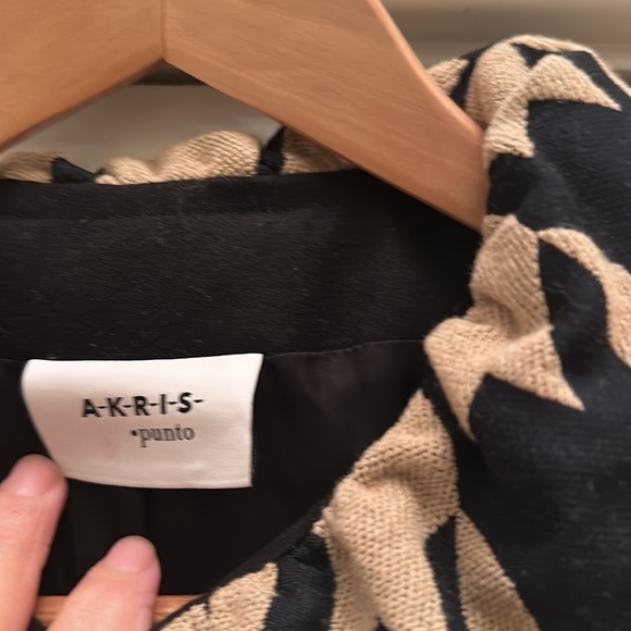 AKRIS PUNTO Houndstooth Jacquard Jacket in Caramel Black Sz10 - Picture 11 of 16